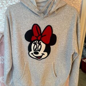 Gray Disney Hoodie with Red and Black Minnie Mouse Design